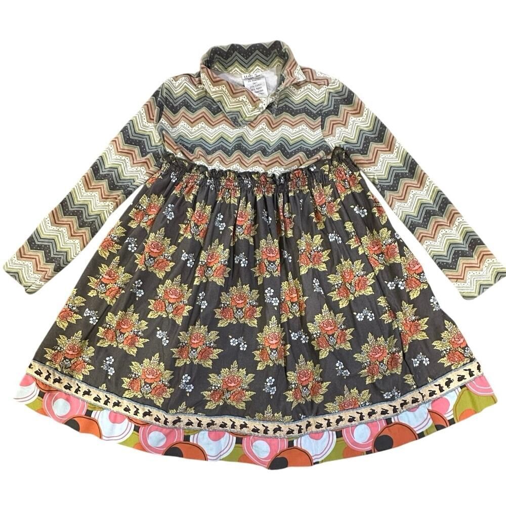 Matilda Jane Girls SZ 6 Field Trip Harlow Mock Turtleneck Cottagecore BOHO Dress